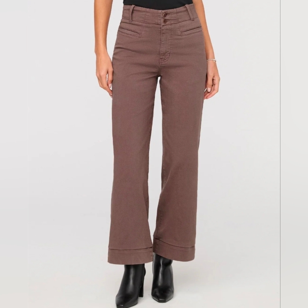 DU/ER Duer Lux Twill Trouser High Rise Claystone Brown Jeans 30